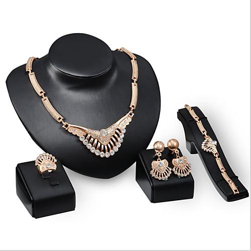 

Women's Clear Synthetic Diamond Bridal Jewelry Sets Simple Basic Elegant Earrings Jewelry Gold For Wedding Engagement 1 set
