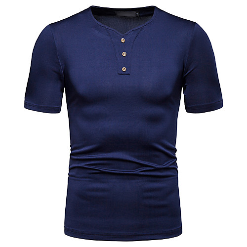 

Men's T shirt non-printing Solid Colored Short Sleeve Daily Tops Black Army Green Navy Blue