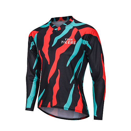 

YORK TIGERS Men's Long Sleeve Cycling Jersey Downhill Jersey Black / Red Bike Tee Tshirt Sports Clothing Apparel / Advanced / Micro-elastic
