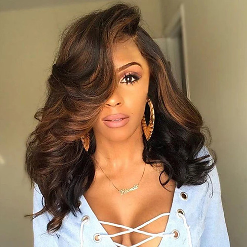 

Synthetic Wig Curly Asymmetrical Wig Long Brown Synthetic Hair 16 inch Women's Classic Exquisite Fluffy Dark Brown