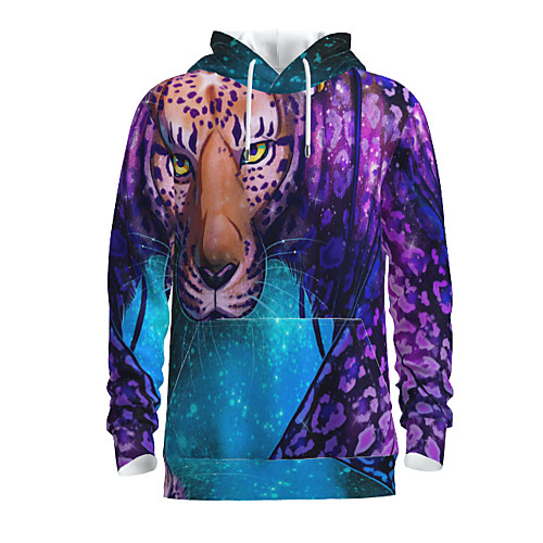 

Men's Daily Pullover Hoodie Sweatshirt Graphic Animal Hooded Basic Hoodies Sweatshirts Long Sleeve Purple