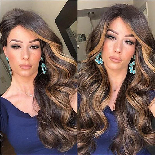

Synthetic Wig Body Wave Middle Part Wig Very Long Dark Brown Synthetic Hair 26 inch Women's Fashionable Design Classic Highlighted / Balayage Hair Dark Brown