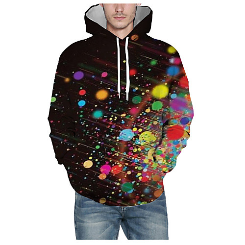 

Men's Daily Pullover Hoodie Sweatshirt 3D Graphic Hooded Basic Hoodies Sweatshirts Long Sleeve Black