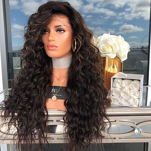

Synthetic Wig Curly Afro Asymmetrical Wig Very Long Brown Synthetic Hair 26 inch Women's Classic Exquisite Fluffy Brown