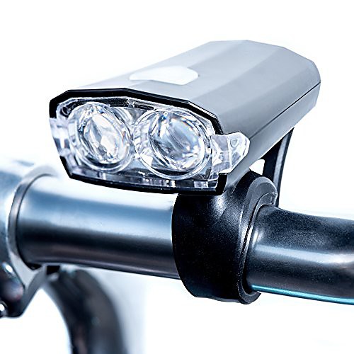 

usb rechargeable, water resistant led bike headlight | 3 modes – high, low & strobe | with handlebar mount and charging cable | 100 lumens