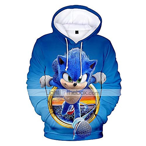 

sonic hoodie hedgehog 3d printed hooded pullover sweatshirt for men women boys girls (3x-large, color 13)
