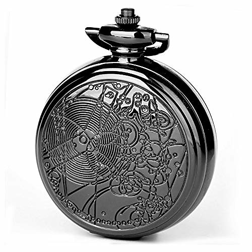 

doctor who pocket watch with chain box for cosplay dr. who 58 mm oversized quartz watch