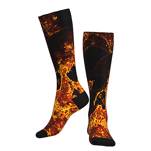 

Compression Socks Long Socks Over the Calf Socks Athletic Sports Socks Cycling Socks Women's Men's Bike / Cycling Breathable Soft Comfortable 1 Pair Graphic Gradient Cotton Black / Yellow S M L