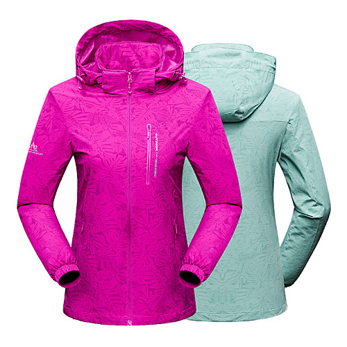 

Women's Hiking Jacket Winter Outdoor Solid Color Thermal Warm Waterproof Windproof Breathable Jacket Single Slider Hunting Climbing Camping / Hiking / Caving Purple Light Green Fuchsia Light Blue