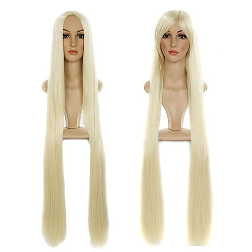 

Synthetic Wig Straight Middle Part Wig Very Long White Synthetic Hair 40 inch Women's Cosplay White