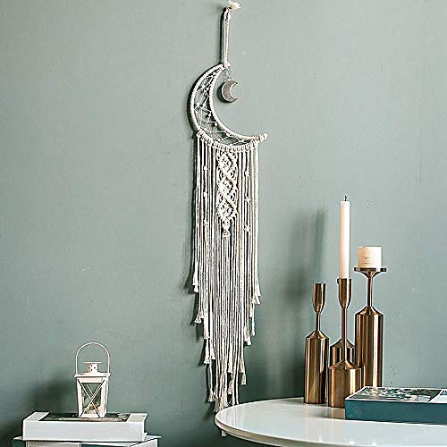 

Boho Dream Catcher Handmade Gift Wall Hanging Decor Art Ornament Craft Woven Macrame Nordic Moon 8320cm for Kids Bedroom Wedding Festival