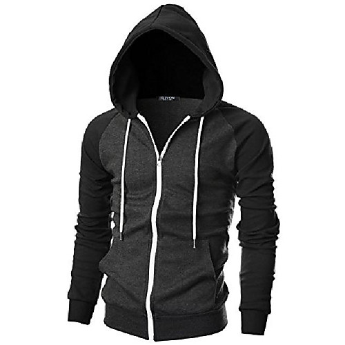 

Men's Hoodie Zip Up Hoodie Sweatshirt Solid Colored Sports & Outdoors Hoodies Sweatshirts Black Red Light Gray