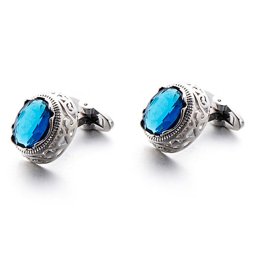 

Cufflinks Simple Basic Brooch Jewelry Blue For Daily Festival