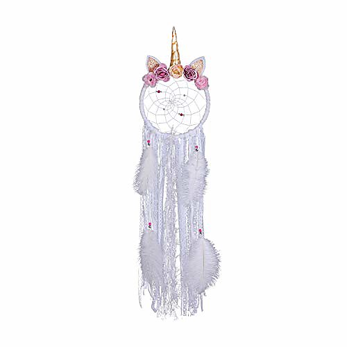 

Boho Dream Catcher Handmade Gift Wall Hanging Decor Art Ornament Craft Unicor Flower Feather 8420cm for Kids Bedroom Wedding Festival