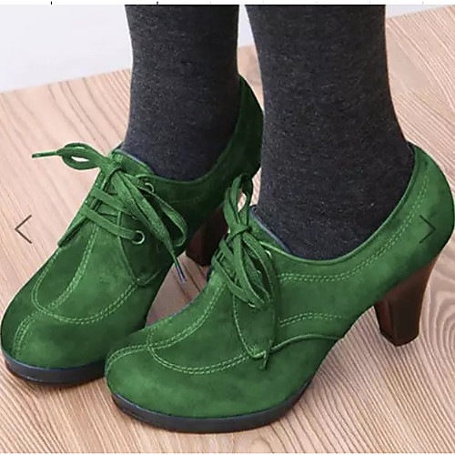 

Women's Boots Cuban Heel Round Toe Booties Ankle Boots Casual Basic Daily Walking Shoes Suede Solid Colored Black / Red Black Green / Booties / Ankle Boots / Booties / Ankle Boots