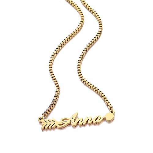 

Personalized Customized Necklace Stainless Steel Letter Gift Daily Promise 1pcs Gold