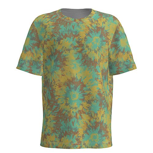 

Men's Sports T-shirt Floral Graphic Short Sleeve Tops Basic Round Neck Green