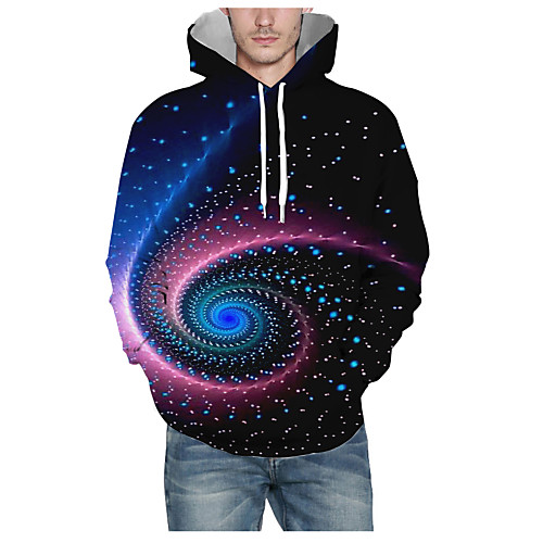 

Men's Pullover Hoodie Sweatshirt Print Graphic 3D Daily 3D Print Basic Hoodies Sweatshirts Black