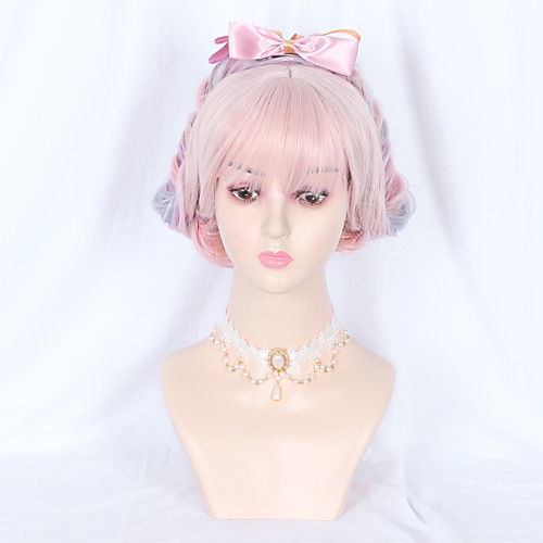 

No Blushing Pink Sweet Lolita Ōji Lolita (Boystyle) Lolita Lolita Wig 65 inch Cosplay Wigs Fashion Wig Halloween Wigs