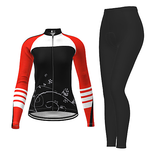 

21Grams Women's Long Sleeve Cycling Jersey with Tights Winter Black / Yellow Purple Red Novelty Bike Breathable Quick Dry Moisture Wicking Sports Novelty Mountain Bike MTB Road Bike Cycling Clothing