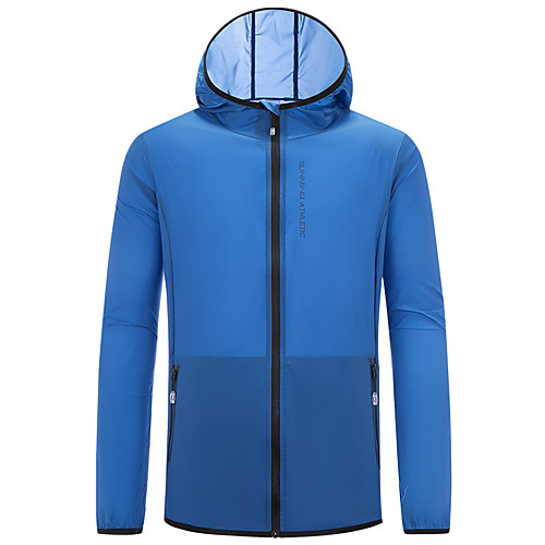 

Women's Rain Jacket Hiking Skin Jacket Hiking Windbreaker Long Sleeve Outerwear Jacket Top Outdoor Packable Lightweight UV Sun Protection Breathable Summer Solid Color Black women Black men White