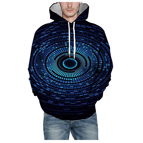 

Men's Pullover Hoodie Sweatshirt Print Graphic 3D Daily 3D Print Basic Hoodies Sweatshirts Black