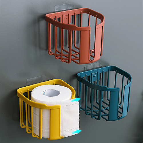 

Toilet Paper Holder Bathroom Kitchen Roll Paper Rack Tissue Punch-free Towel Rack Holders Wall-mounted