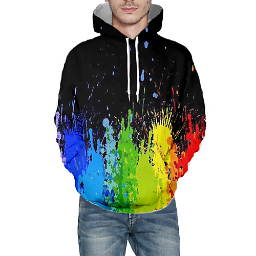 

Men's Pullover Hoodie Sweatshirt Graphic Abstract Daily 3D Print Basic Hoodies Sweatshirts Black