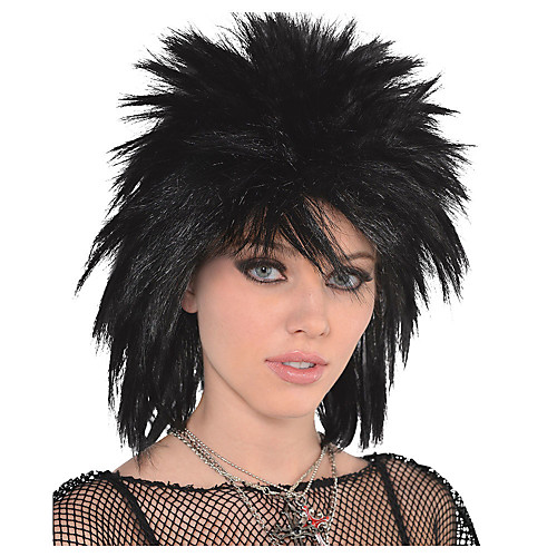 

Cosplay Wig 80s Rocker Straight Pixie Cut Wig Medium Length Black Synthetic Hair Women's Cosplay Cool Exquisite Black