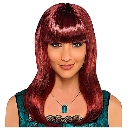 

Cosplay Wig Classic Beauty Auburn Straight Neat Bang Wig Long Burgundy Synthetic Hair Women's Anime Cosplay Exquisite Burgundy