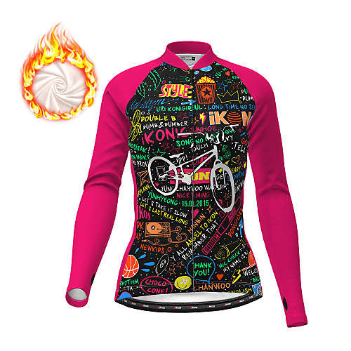 

21Grams Women's Long Sleeve Cycling Jersey Winter Fleece Polyester Black / Yellow Black Fuchsia Christmas Bike Top Mountain Bike MTB Road Bike Cycling Fleece Lining Breathable Warm Sports Clothing