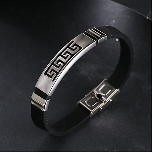

Men's Bracelet Classic Totem Series Punk Fashion Silver-Plated Bracelet Jewelry Black PU Leather For Daily