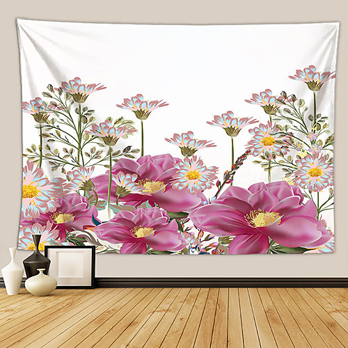 

Wall Tapestry Art Deco Blanket Curtain Picnic Table Cloth Hanging Home Bedroom Living Room Dormitory Decoration Polyester Fiber Plant Series Modern Flower Pink