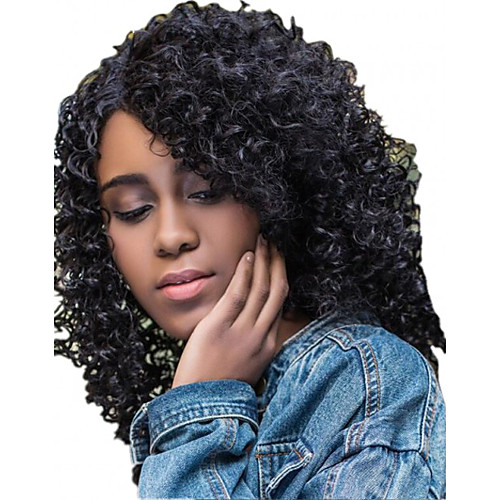 

Human Hair Wig Medium Length Long Kinky Curly Middle Part Natural Women Sexy Lady Natural Capless Vietnamese Hair Women's Natural Black #1B 12 inch 14 inch 16 inch