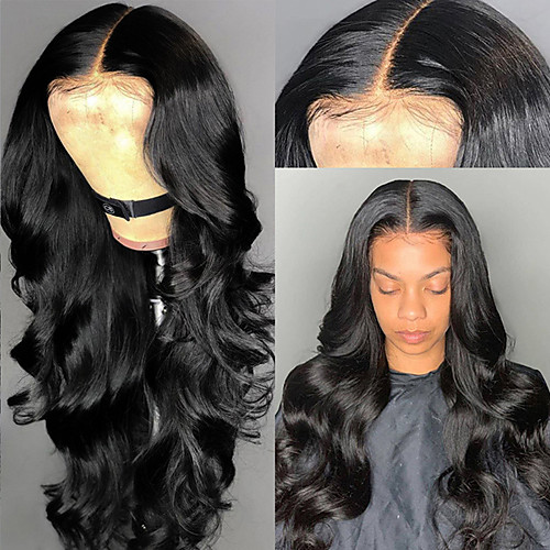 

Synthetic Wig Body Wave Middle Part Wig Long Very Long Black Synthetic Hair 65 inch Women's Party Middle Part Fluffy Black