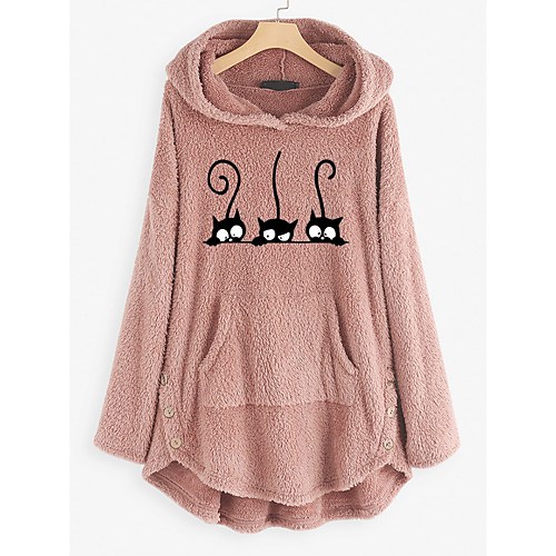 

forthery fuzzy hoodies sweater women baggy cat jumper pullover tops pullover jumper sweatshirts jackets coats pink