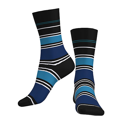 

Crew Socks Compression Socks Calf Socks Athletic Sports Socks Cycling Socks Men's Women's Bike / Cycling Breathable Soft Comfortable 1 Pair Stripes Cotton Blue M L / Stretchy / Mountain Bike MTB