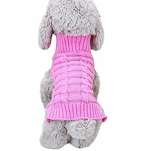 

pet dog warm classic knitwear sweater,turtleneck knitted fleece sweater shirt coat,pet dog cat clothes costume apparel (s, green)