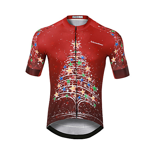 

CAWANFLY Men's Short Sleeve Cycling Jersey Red Bike Jersey Top Mountain Bike MTB Road Bike Cycling Quick Dry Sports Clothing Apparel / Stretchy