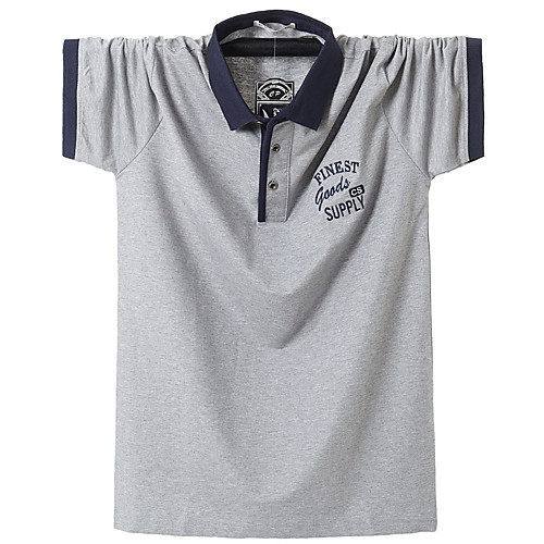 

Men's Polo non-printing Solid Colored Embroidered Short Sleeve Daily Tops Cotton Basic Orange Navy Blue Gray
