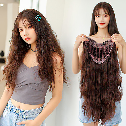 

Human Hair Lace Wig Curly Synthetic Hair 22 inch Hair Extension Clip In Green 1 pc Easy to Carry Women Easy dressing Women's Daily Wear Date Street