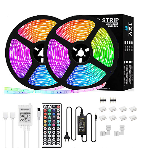 

LED Strip Lights RGB 16.4ft 32.8ft LED Light Strip Set Kit Bright 5050 LEDs 20 Colors with Remote Control for Home Kitchen TV Party Bedroom Bar Christmas Home Decor