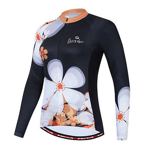 

Women's Long Sleeve Cycling Jersey Black Bike Quick Dry Sports Geometic Clothing Apparel / Micro-elastic