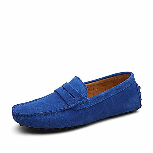 

men's boat shoes fashion slipper buckle style loafers moccasin driving shoes flats sapphire blue