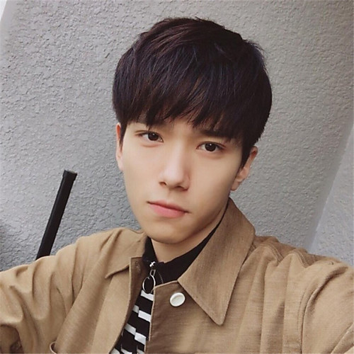 

Synthetic Wig Natural Straight With Bangs Wig Short Light Brown Dark Brown Creamy-white Black Synthetic Hair Men's Cool Exquisite Fluffy Black White