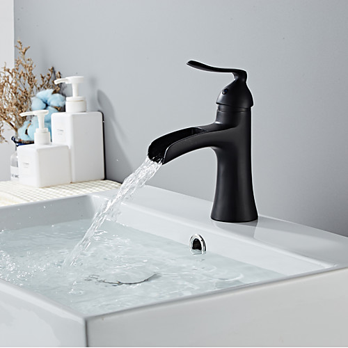 

Bathroom Sink Faucet - Waterfall Painted Finishes Centerset Single Handle One HoleBath Taps