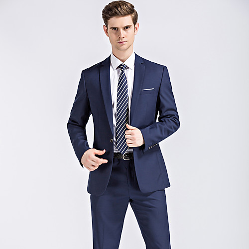 

Tuxedos Standard Fit Notch Single Breasted One-button Polyester Solid Color