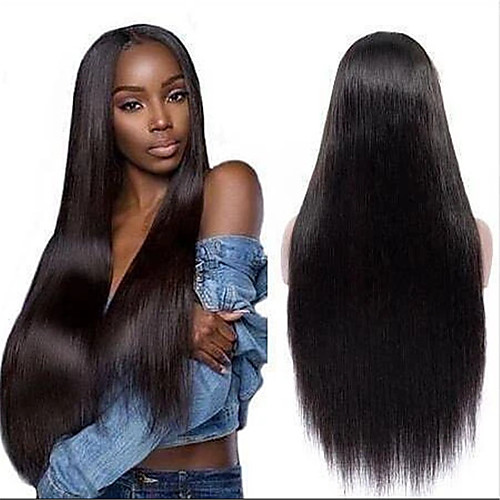 

Synthetic Wig Straight Middle Part Wig Very Long Black Synthetic Hair 26 inch Women's Fashionable Design Party Exquisite Black