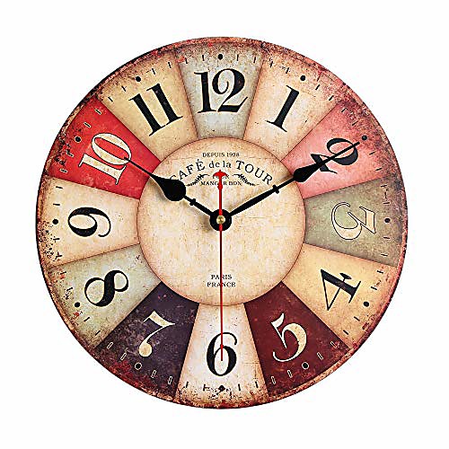 

decorative wall clock, non-ticking silent digital clock with vintage style, 12 inch 30cm30cm