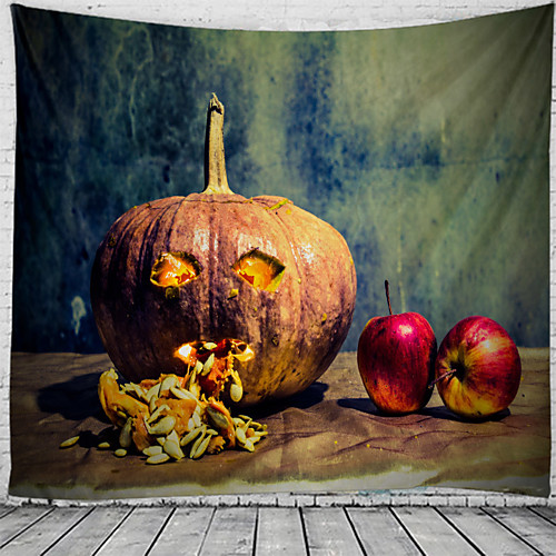 

Halloween Wall Tapestry Art Decor Blanket Curtain Picnic Tablecloth Hanging Home Bedroom Living Room Dorm Decoration Psychedelic Pumpkin Haunted Scary Polyester